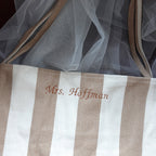 Embroidered Tote Bags, Striped Bag