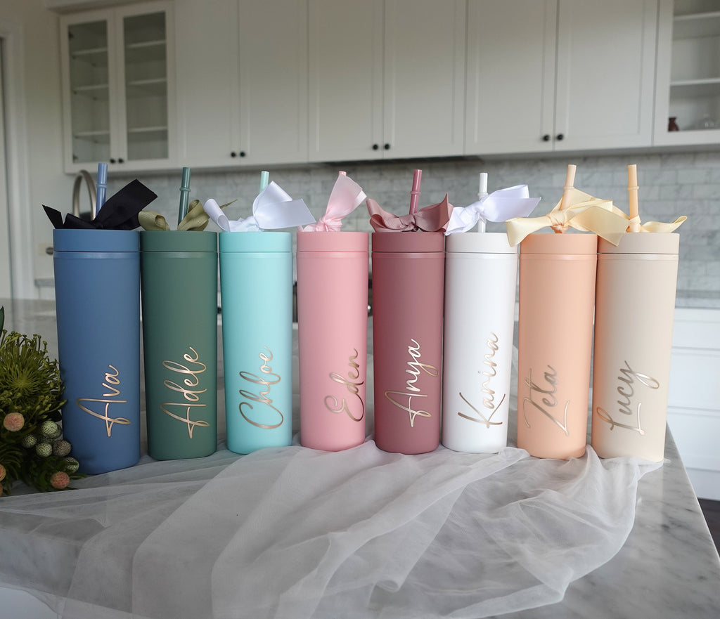 BeLettered. Personalised Skinny Tumbler with Straw