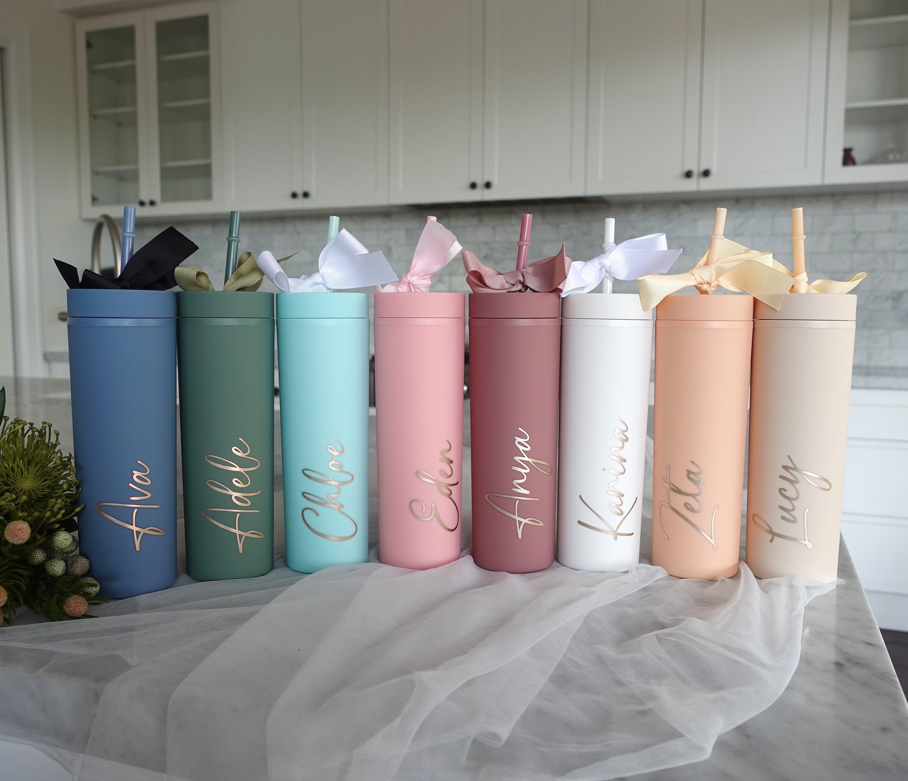BeLettered. Personalised Skinny Tumbler with Straw