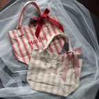 Personalised Striped Mini Tote, Country Vintage Style