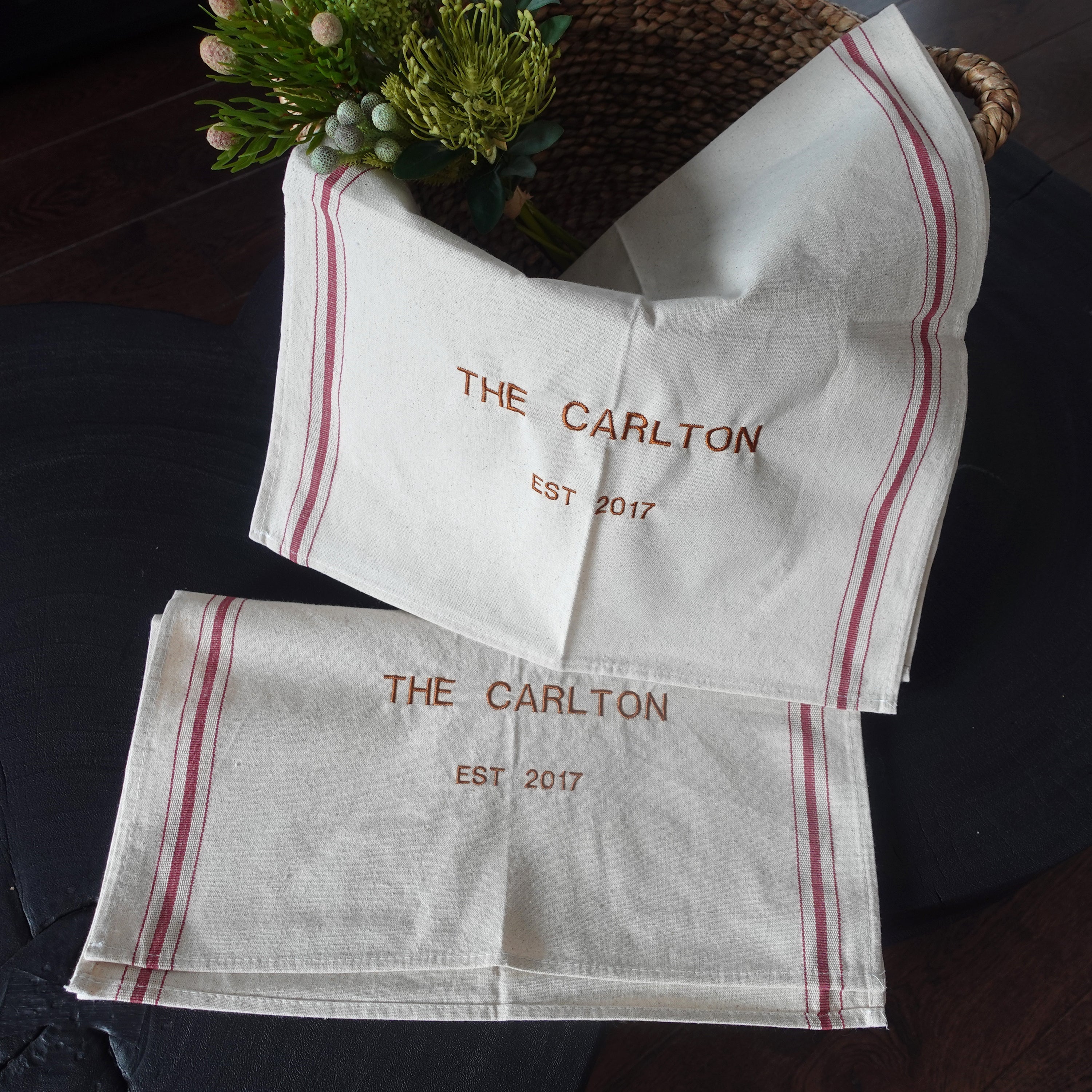 Personalized Embroidery Kitchen Tea Towel