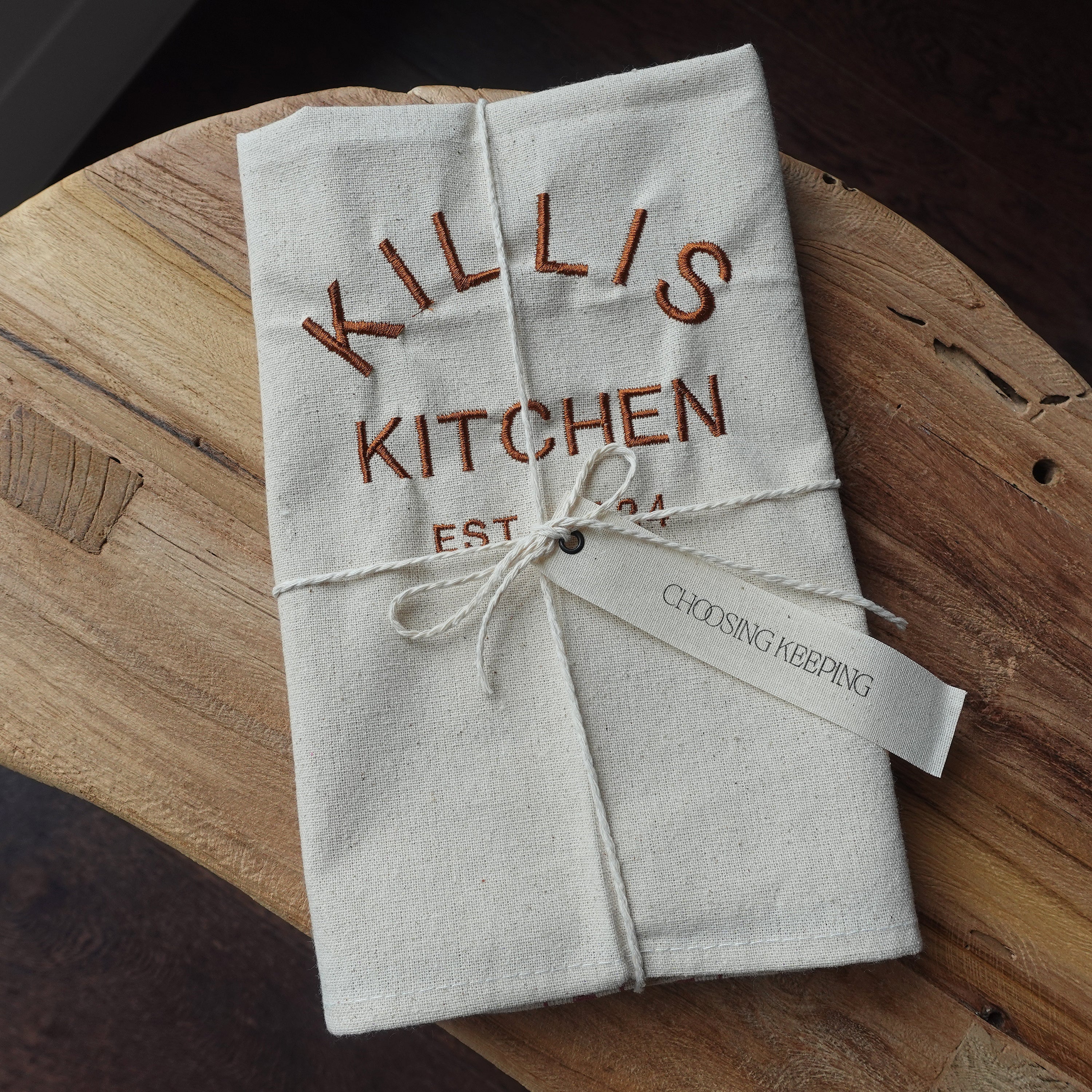 Personalized Embroidery Kitchen Tea Towel