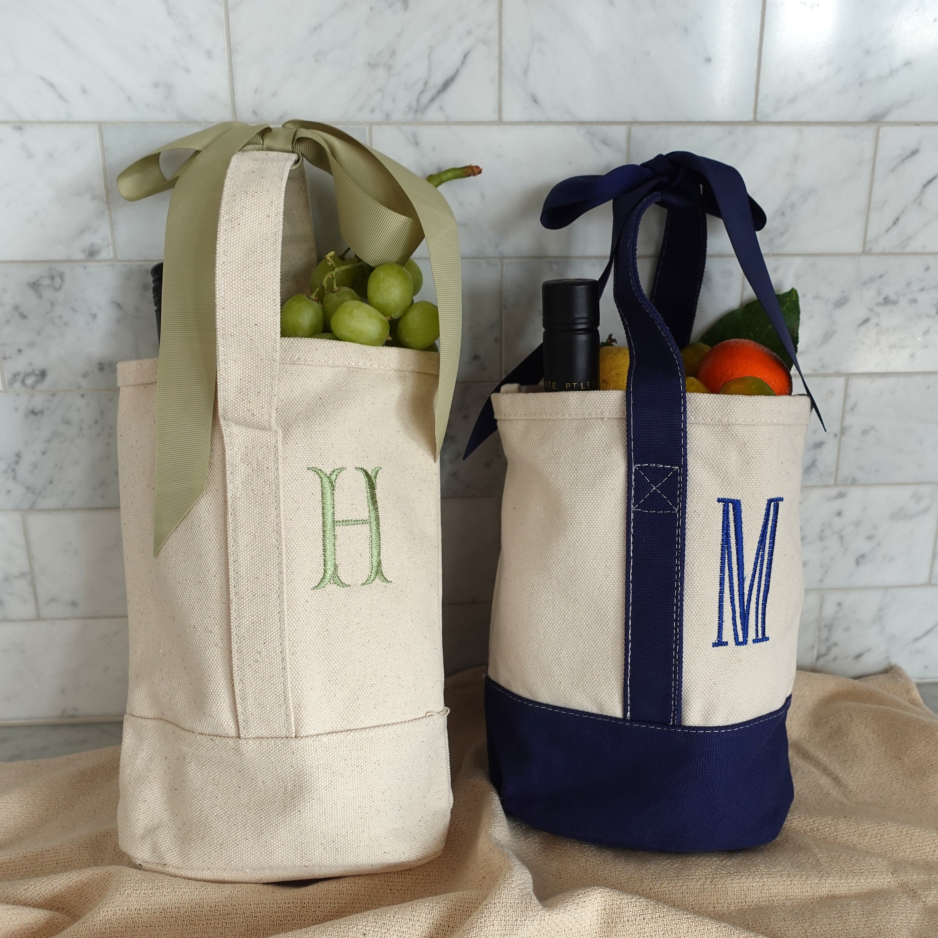 Tote + Tumbler Set, Personalized Wine Bag, Tote Bag