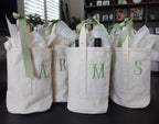 Custom Monogram Canvas Wine Tote