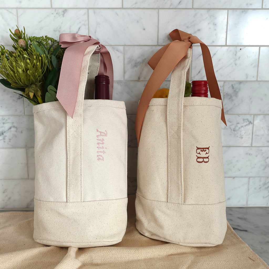 Tote + Tumbler Set, Personalized Wine Bag, Tote Bag