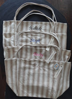BeLettered. Personalized Striped Tote Bag