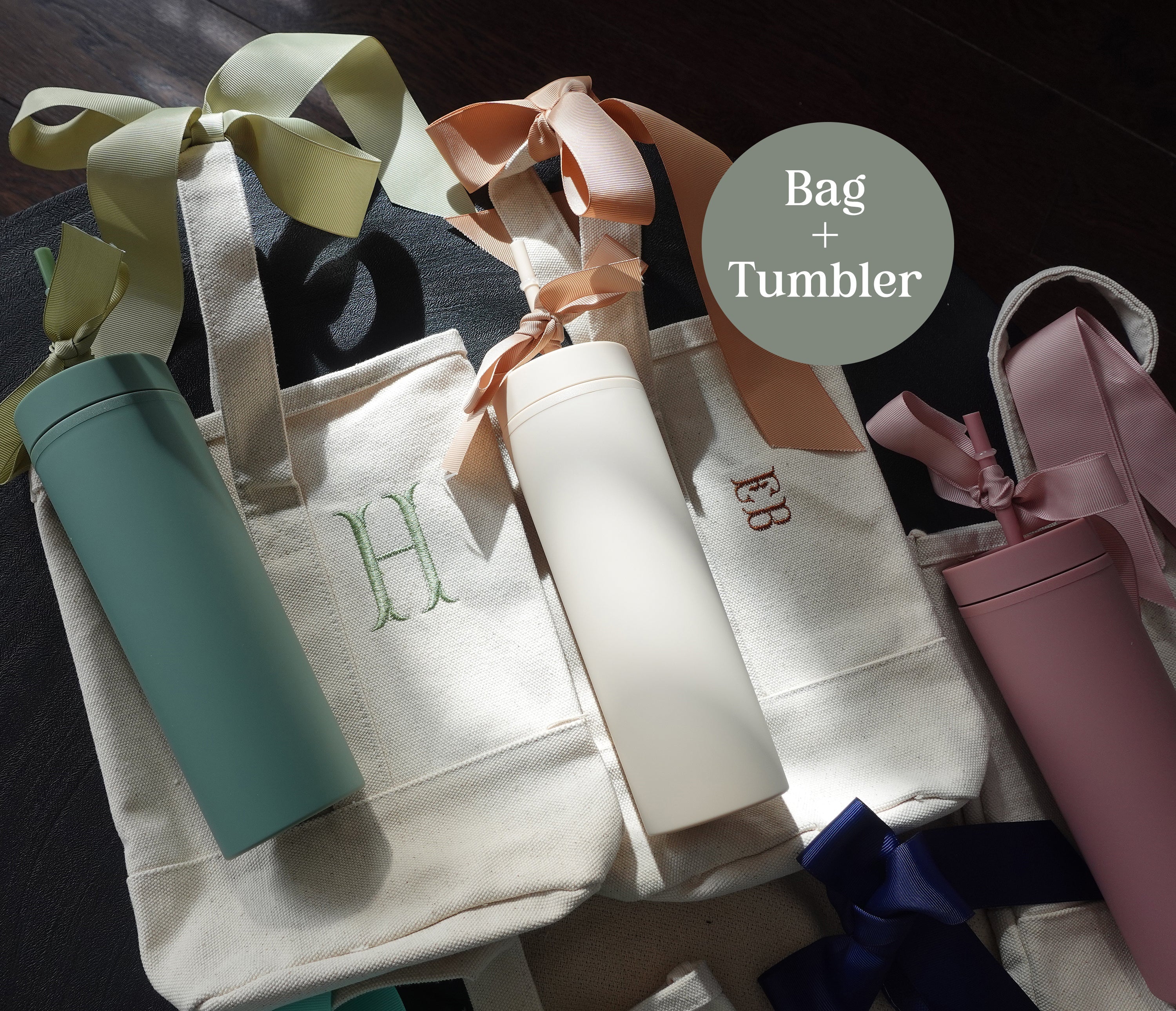 Tote + Tumbler Set, Personalized Wine Bag, Tote Bag
