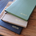 Personalized Notebook with Name, Minimalist, PU Leather Journal
