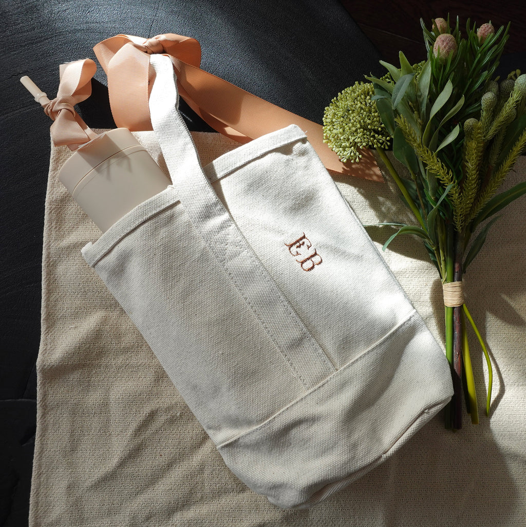Tote + Tumbler Set, Personalized Wine Bag, Tote Bag
