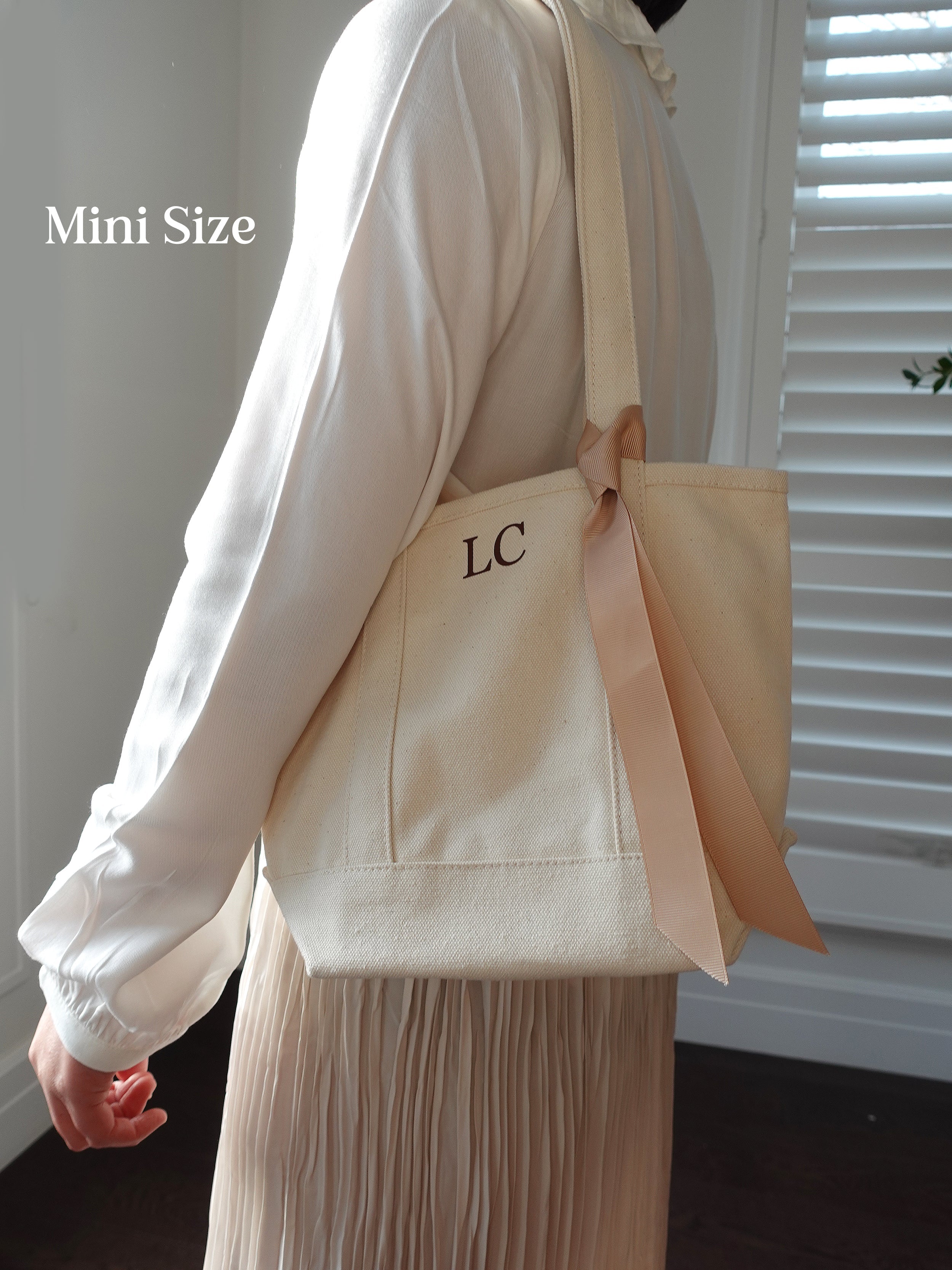 Personalized Mini Canvas Tote Bag, Shoulder Bag