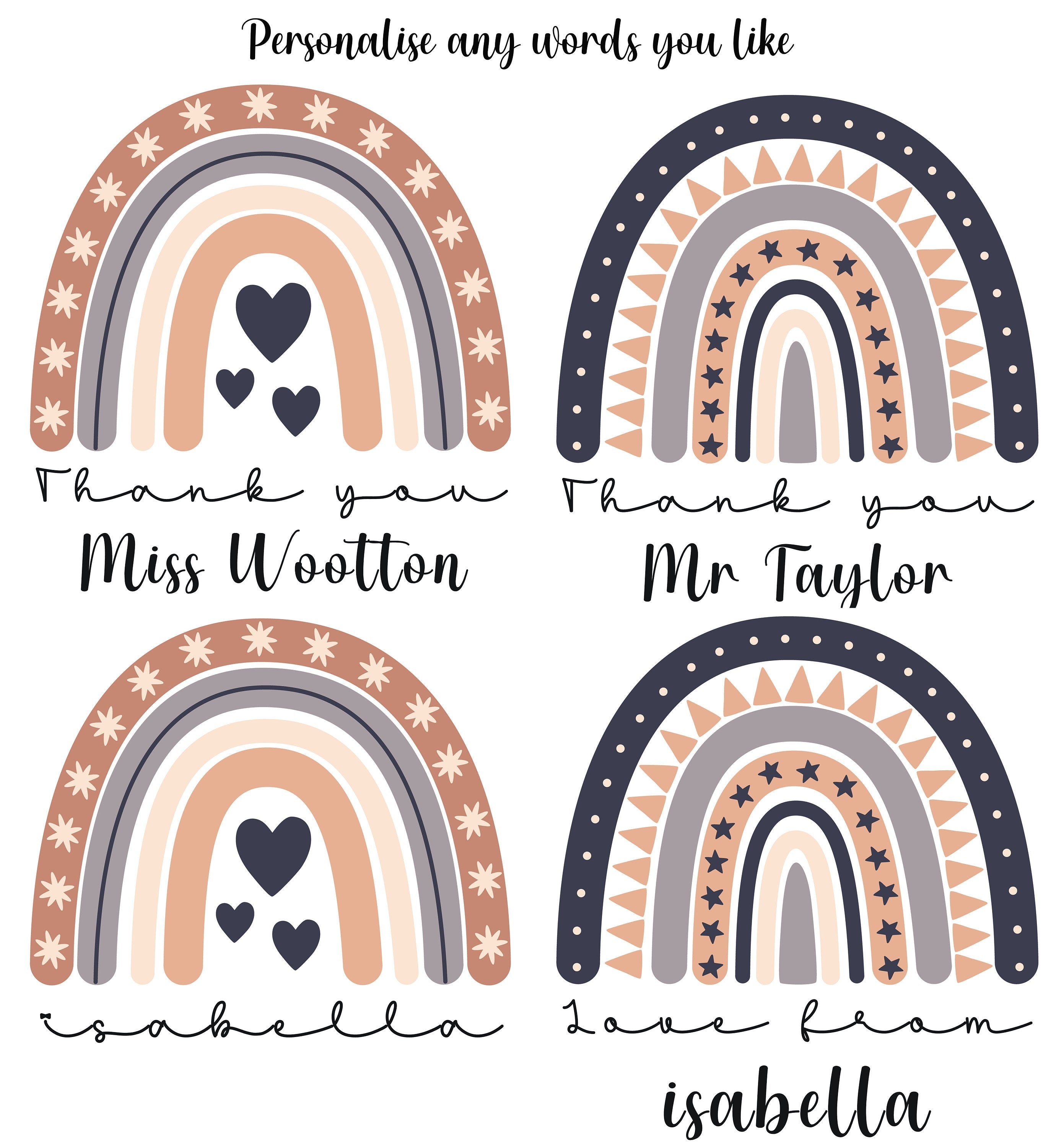 BeLettered. Personalised Teacher gift, Custom Cotton Tote Bag