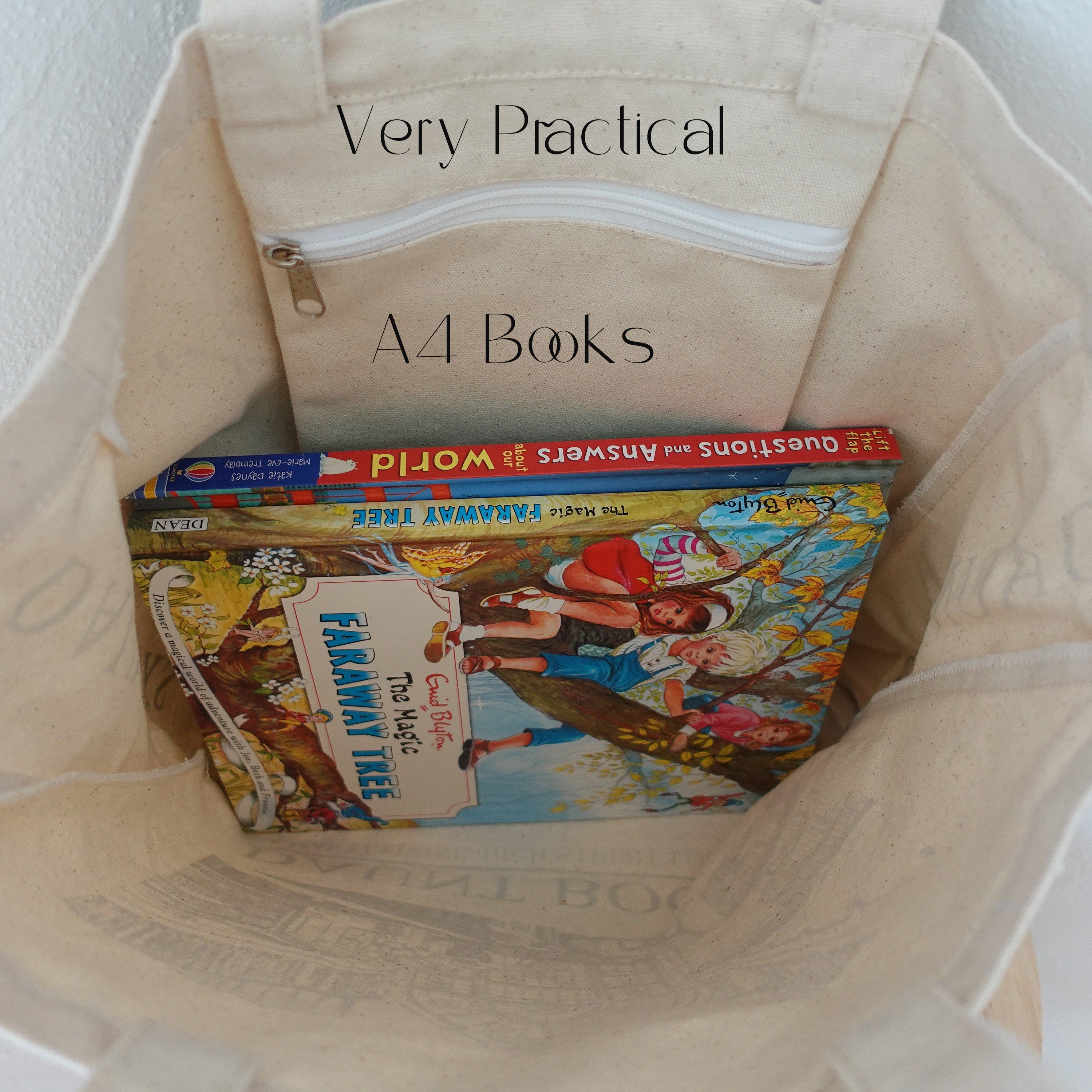 Books Canvas Tote Bag, Book Lover Library Bag