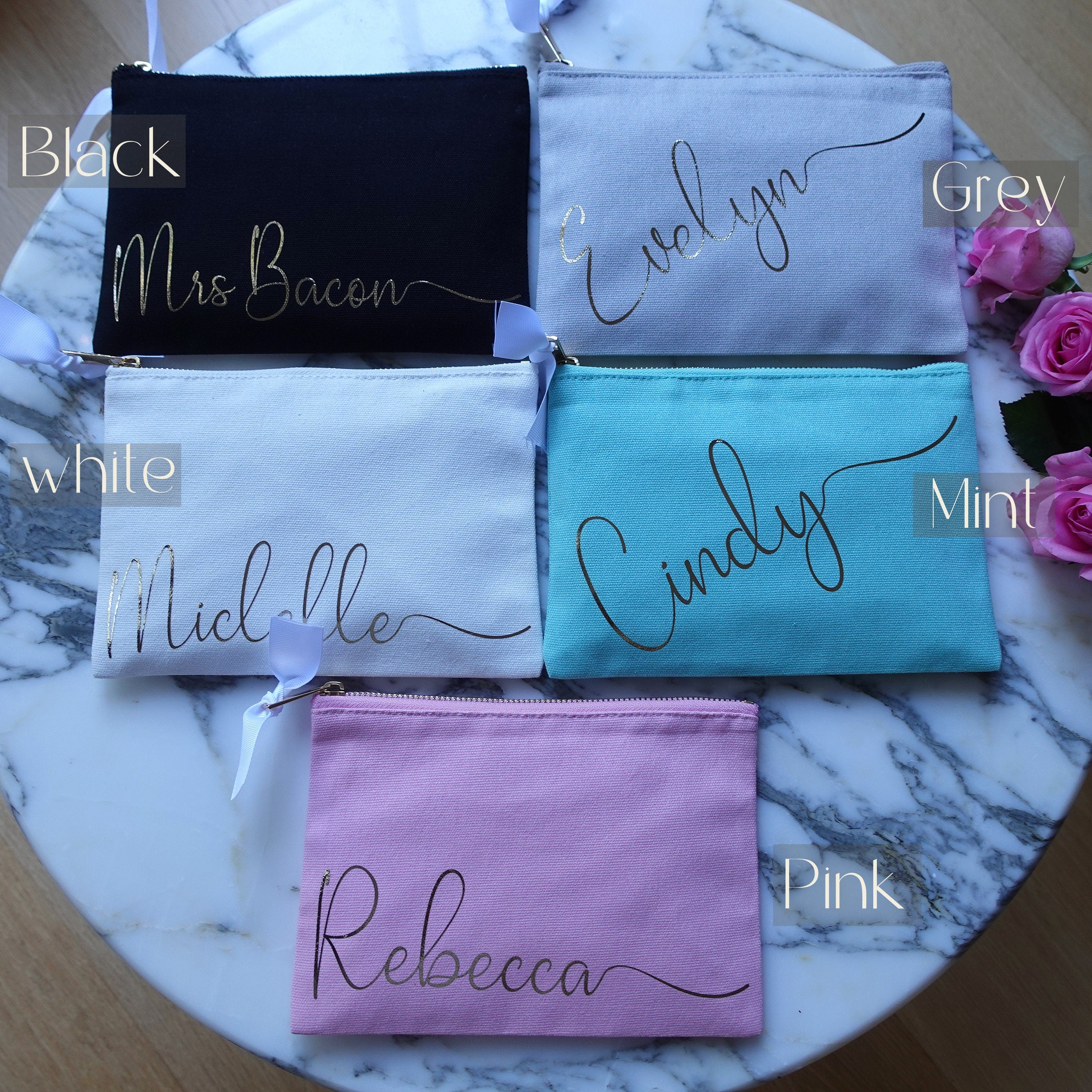 Personalized Cotton  Makeup Bag