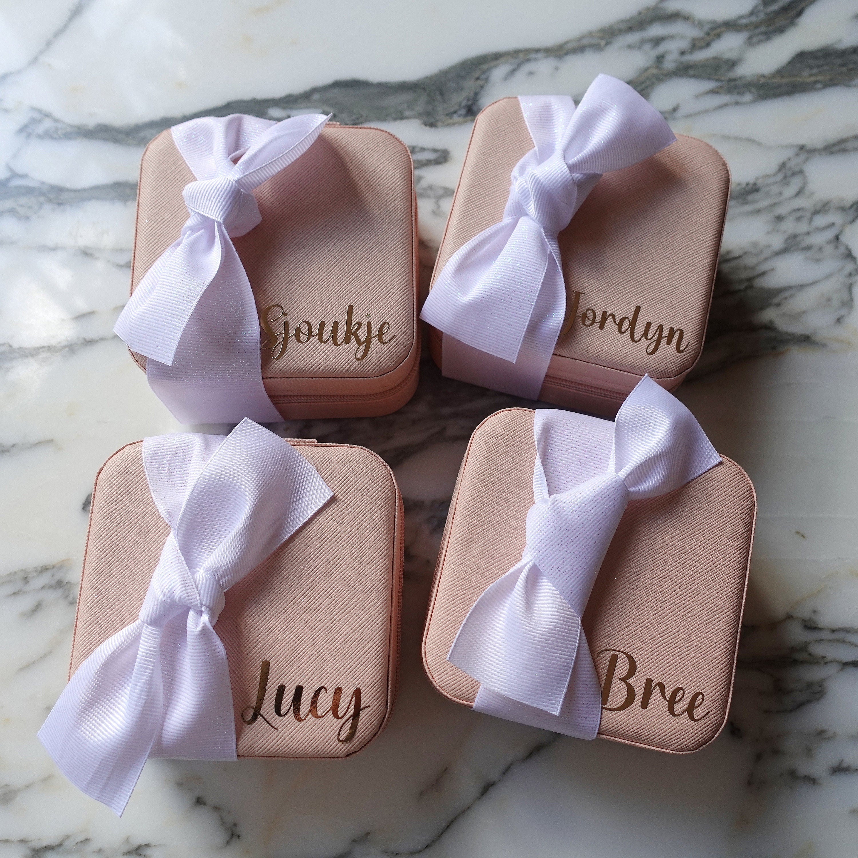 Personalized Jewelry Boxes, Initials with Bow