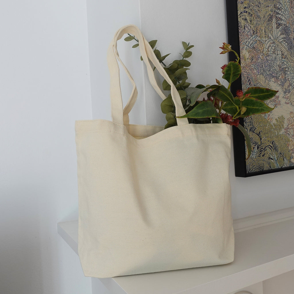 Plain  canvas tote bag with base