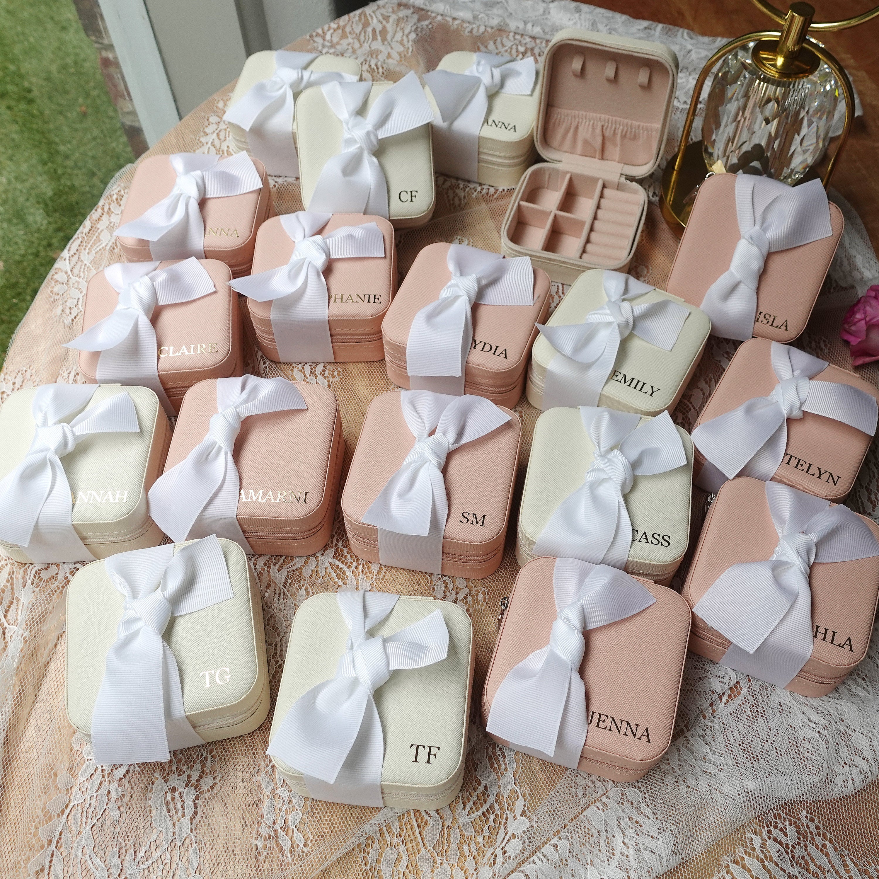 Personalized Jewelry Boxes with Ribbon