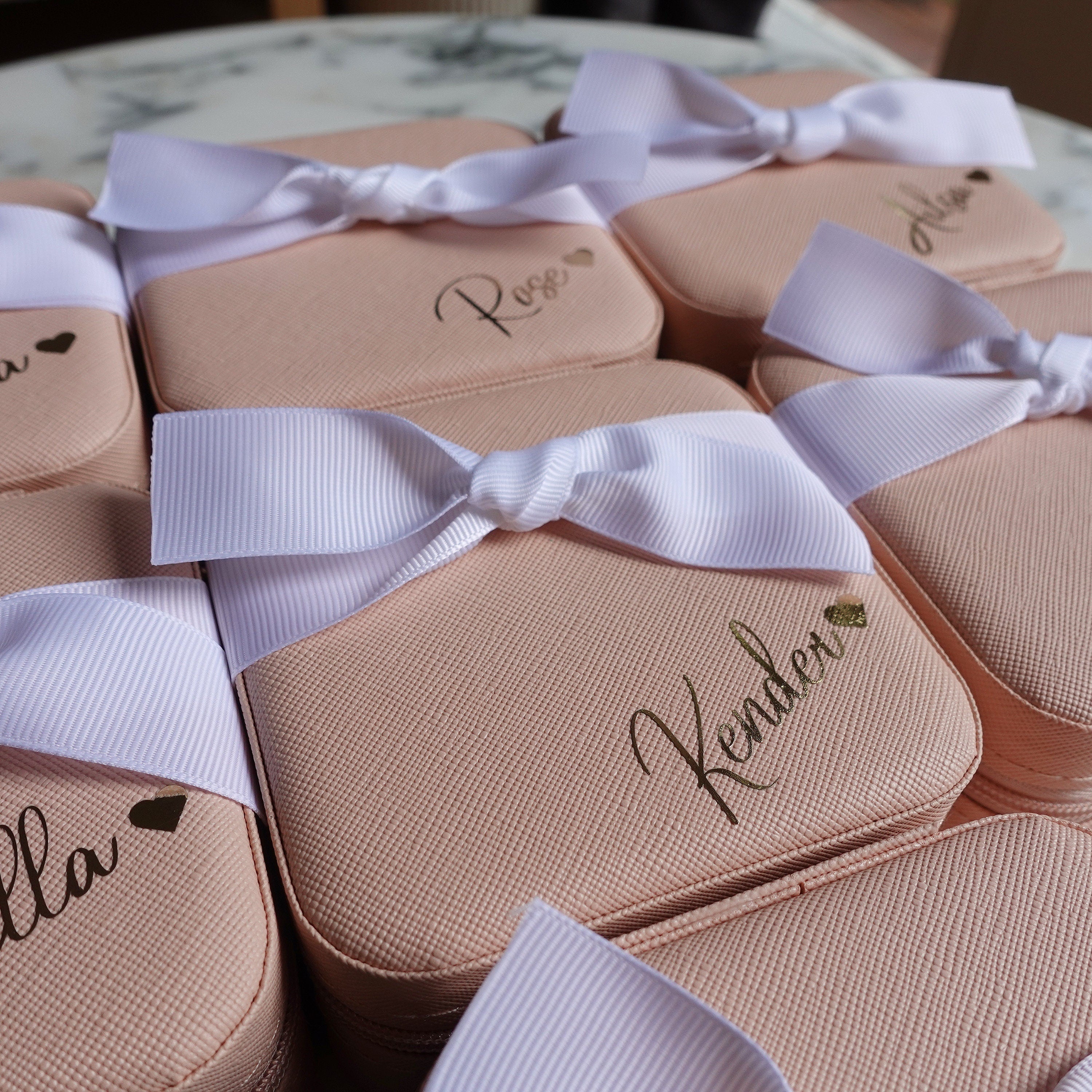 Custom jewelry box with ribbon