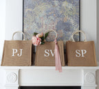 BeLettered. Personalised Monogram Jute Tote Bag, Logo Bag