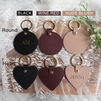 Personalised Monogrammed Keyring Saffiano Leather