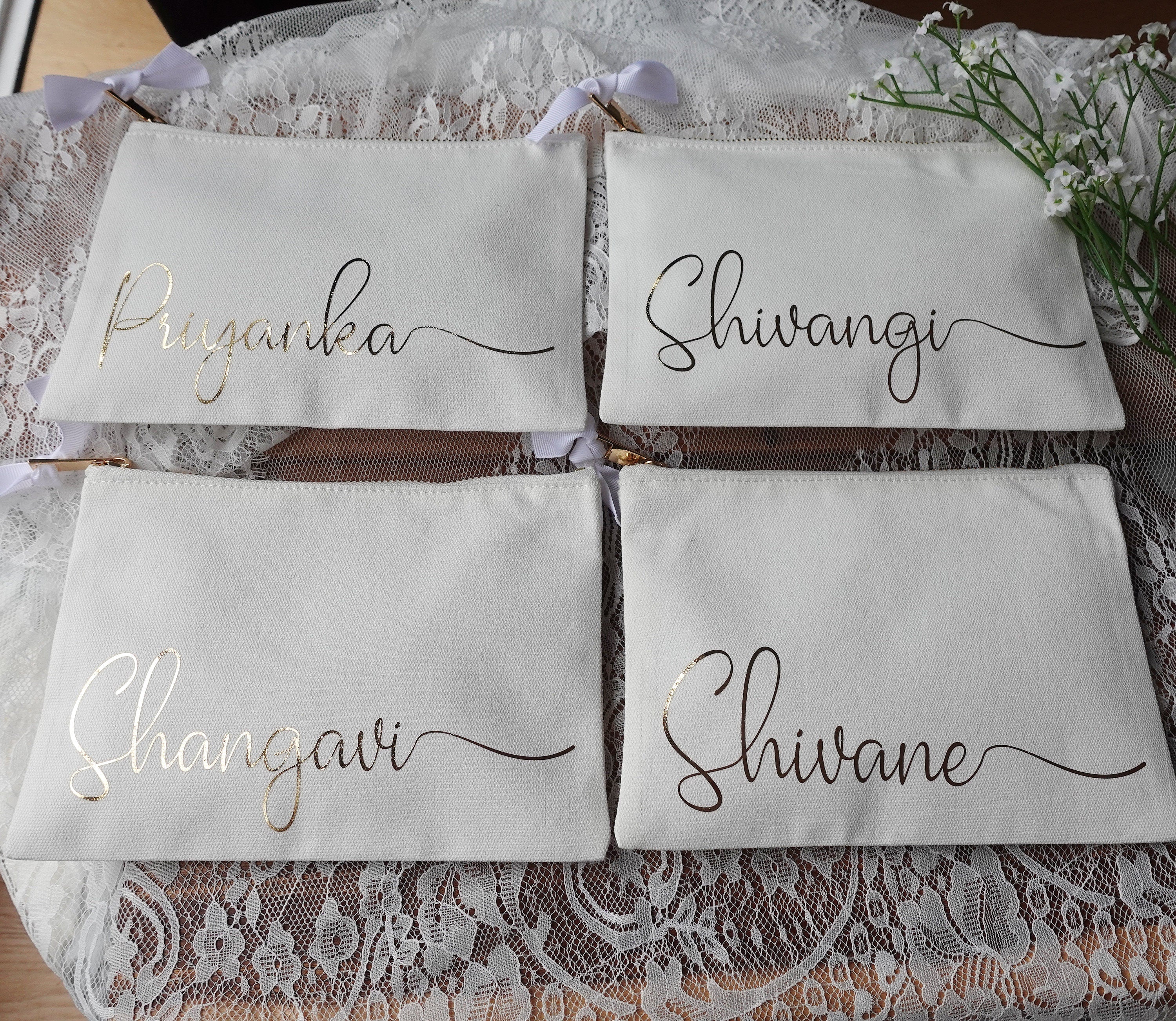 Personalized Cotton  Makeup Bag