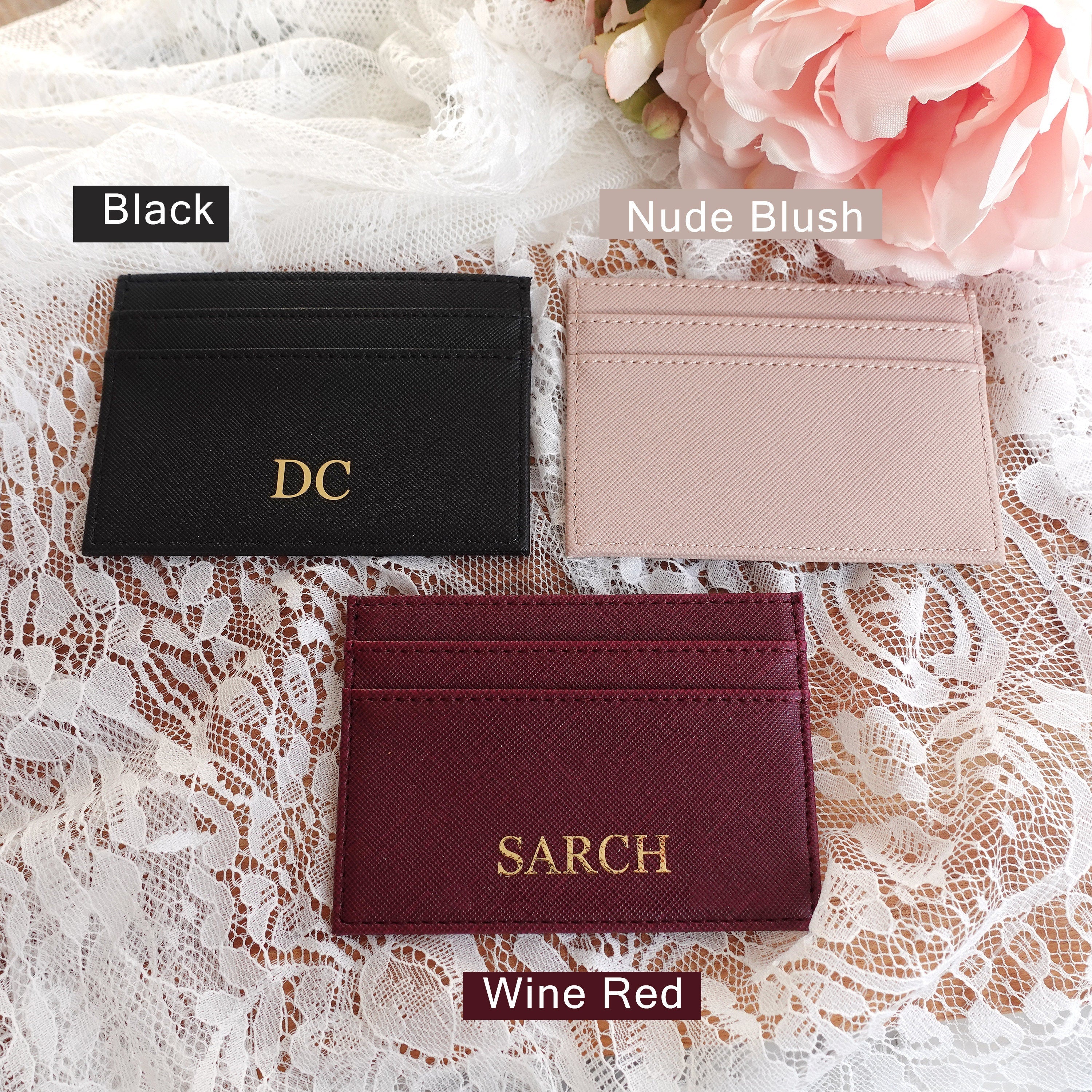 BeLettered. Personalised Leather Card Holder, Purse