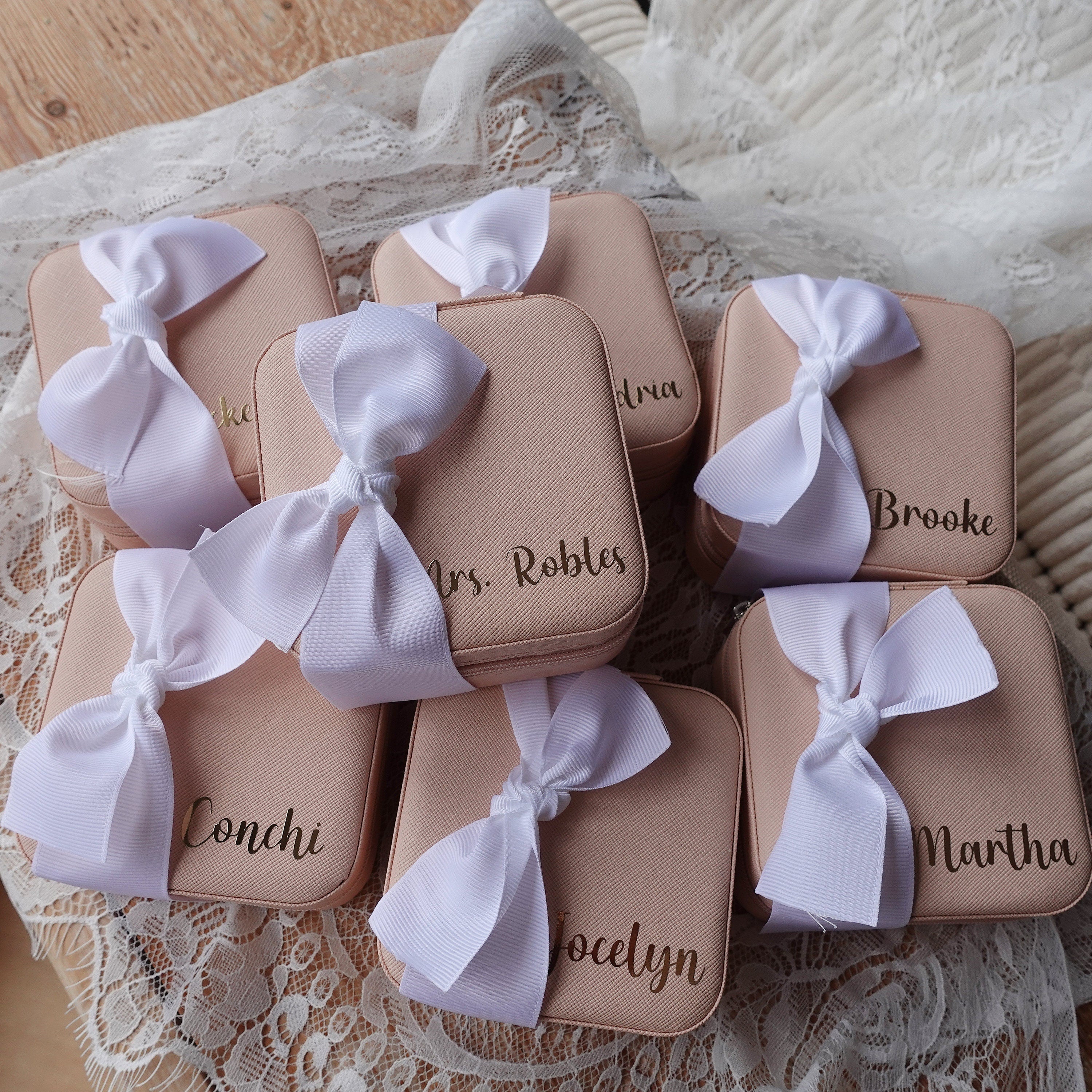 Personalized Jewelry Boxes, Initials with Bow