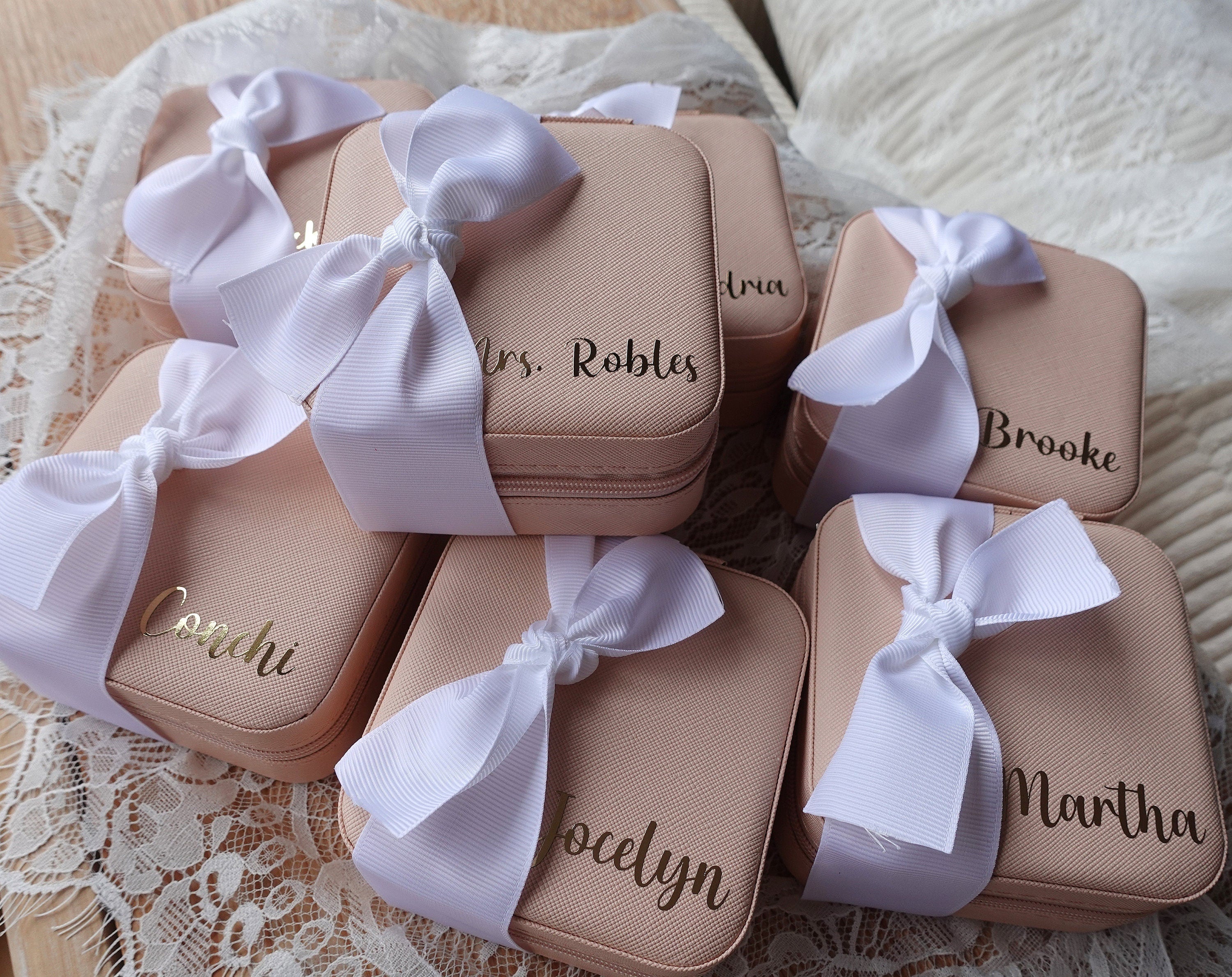 Personalized Jewelry Boxes, Initials with Bow