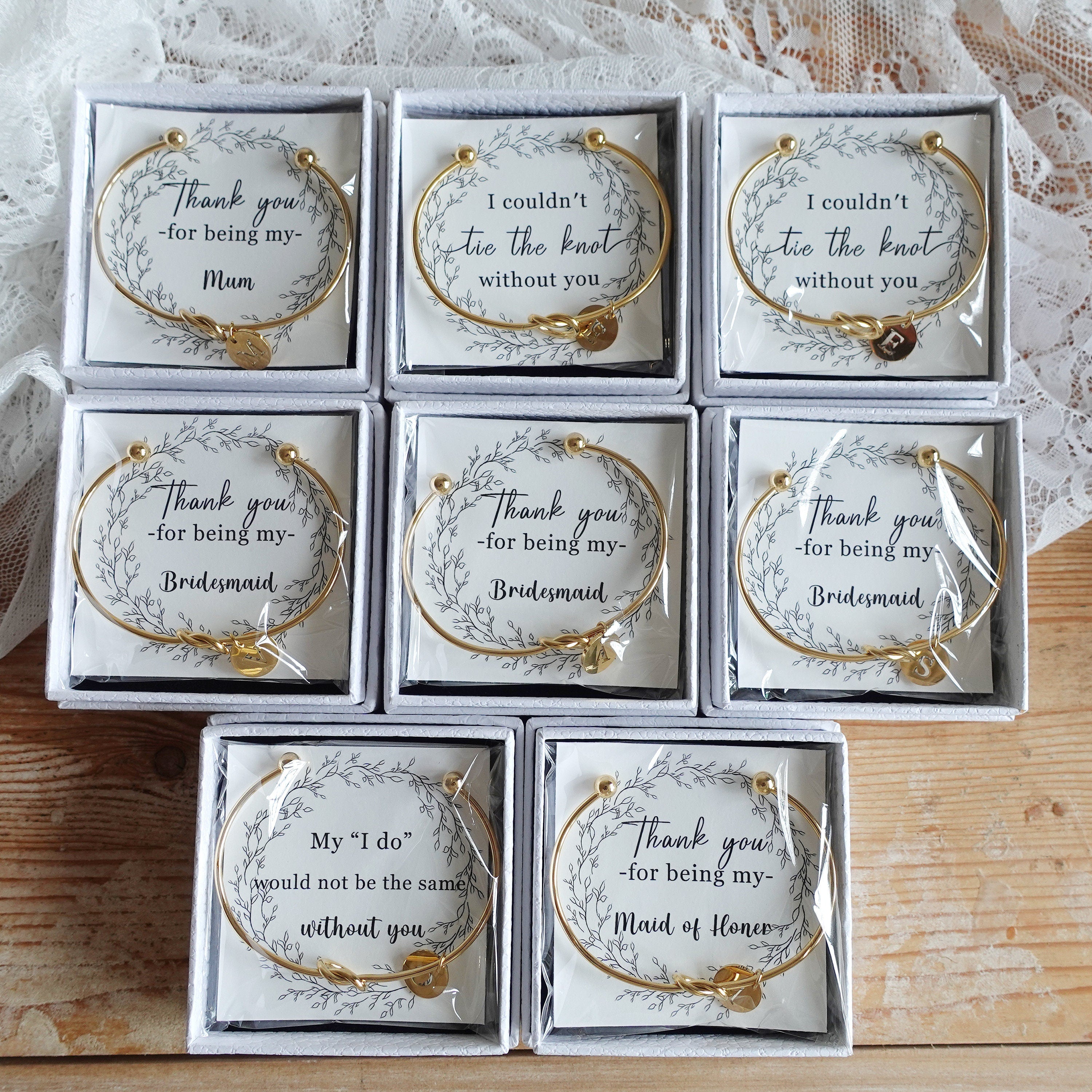 Personalized Tie the Knot  Bracelet
