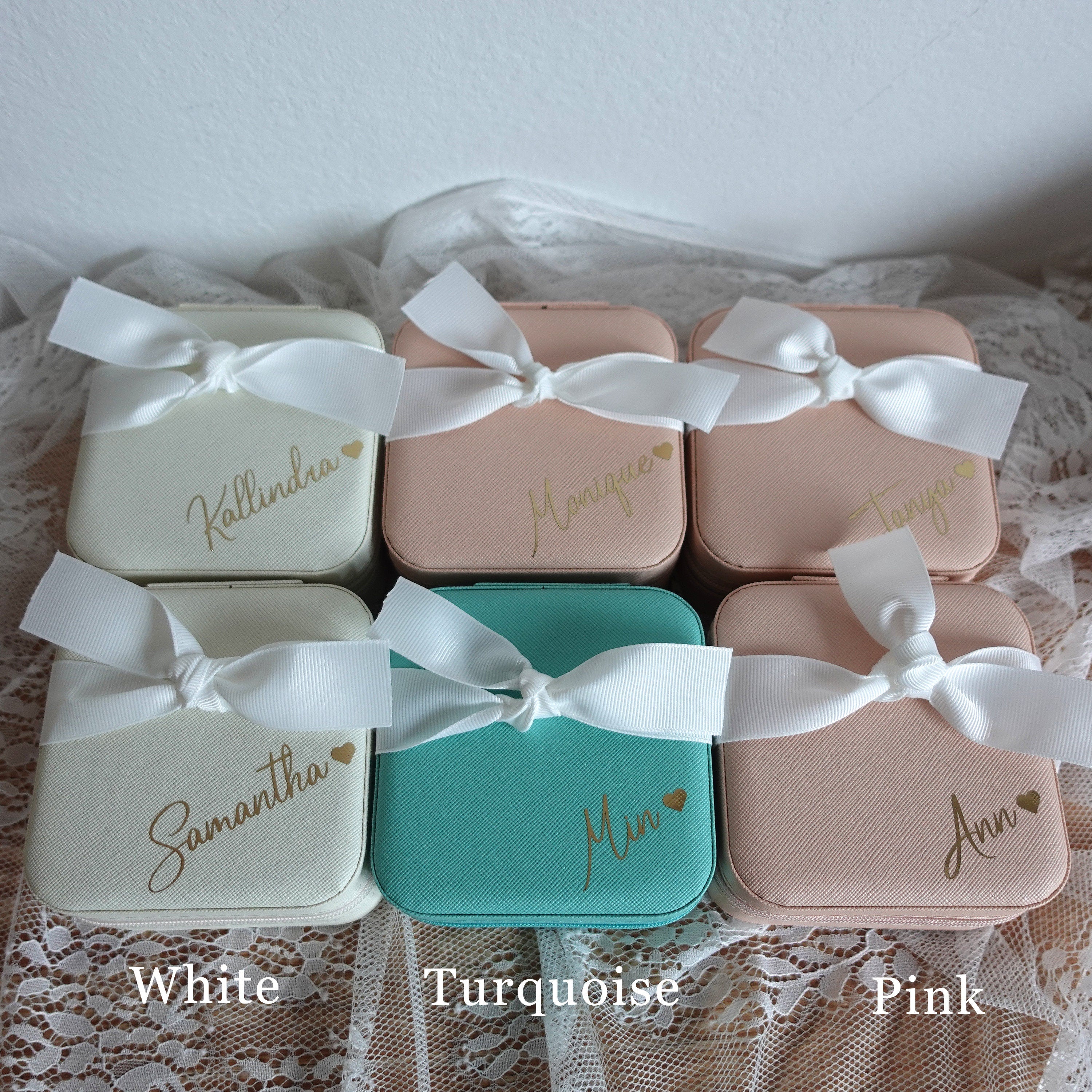 Custom jewelry box with ribbon