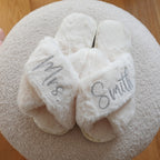 Personalized Fluffy Bride Bridesmaid Slippers