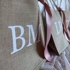 BeLettered. Personalised Monogram Jute Tote Bag, Logo Bag