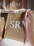 BeLettered. Personalised Monogram Jute Tote Bag, Logo Bag