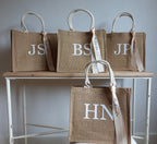 BeLettered. Personalised Monogram Jute Tote Bag, Logo Bag