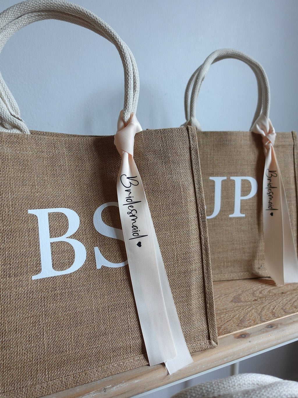 BeLettered. Personalised Monogram Jute Tote Bag, Logo Bag