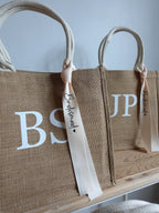 BeLettered. Personalised Monogram Jute Tote Bag, Logo Bag