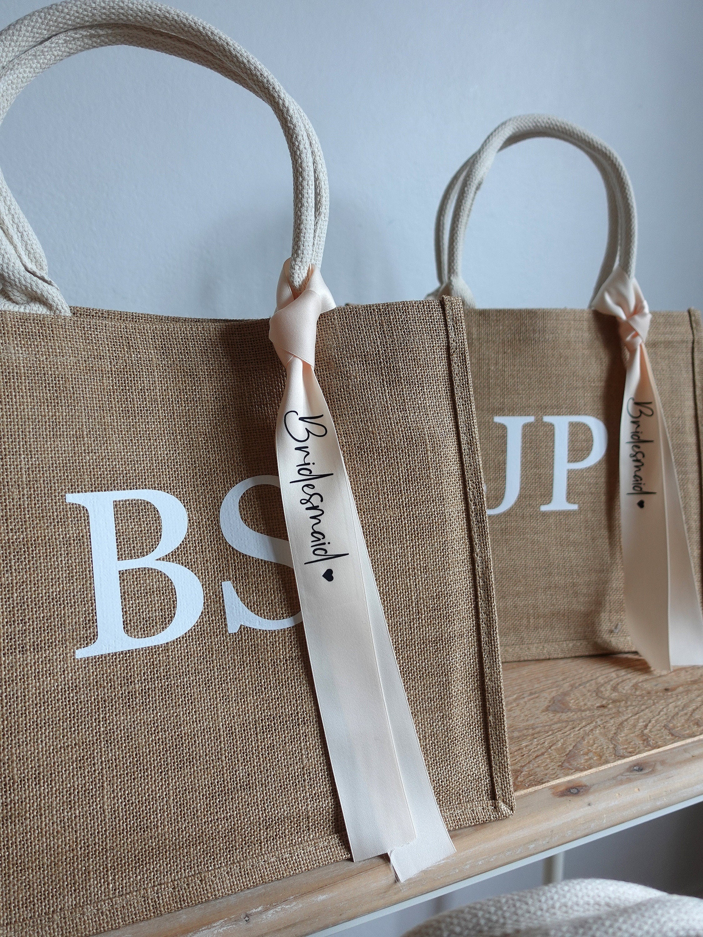 BeLettered. Personalised Monogram Jute Tote Bag, Logo Bag