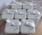 Custom jewelry box with ribbon