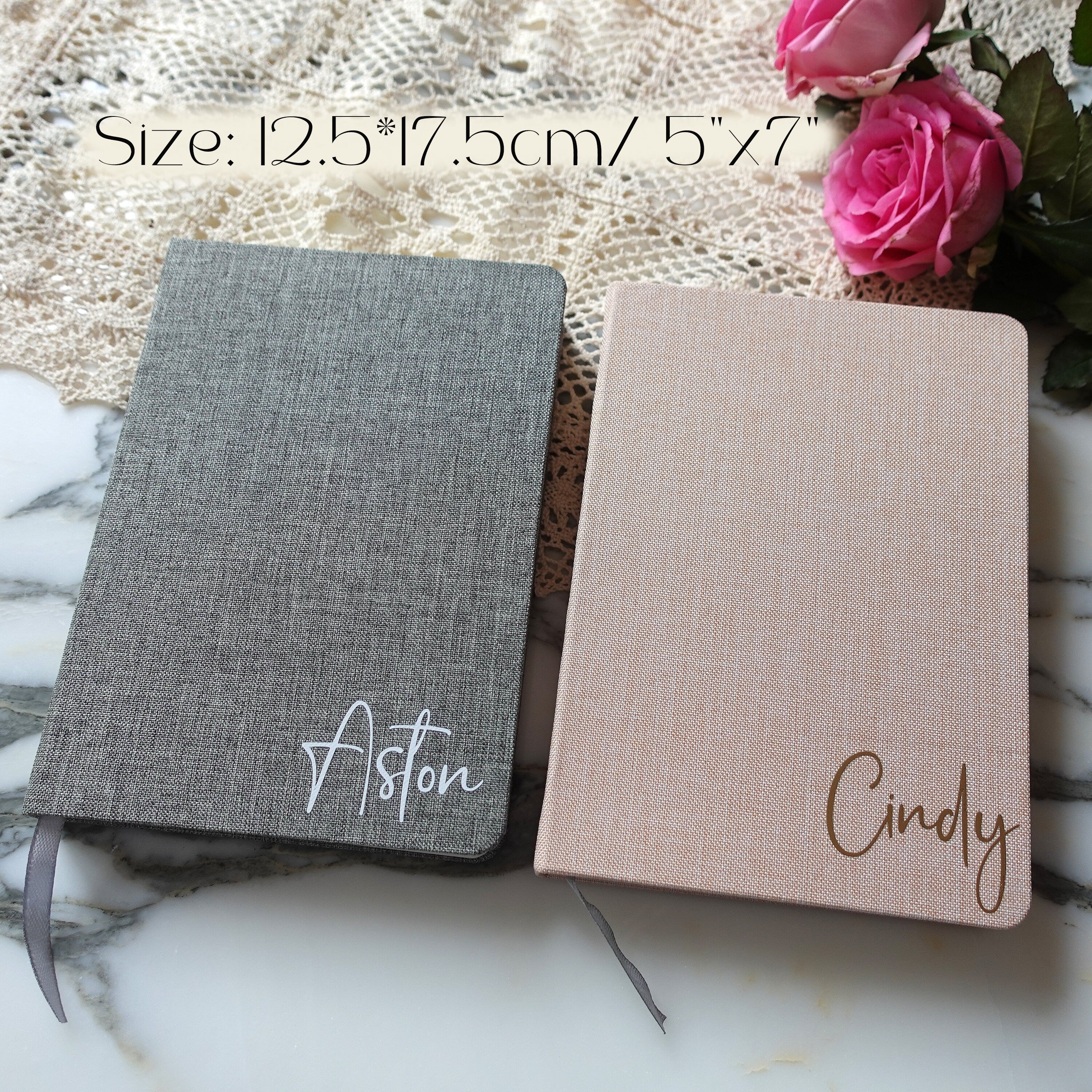 Personalized Fabric  Journal, 5"x7" Notebook