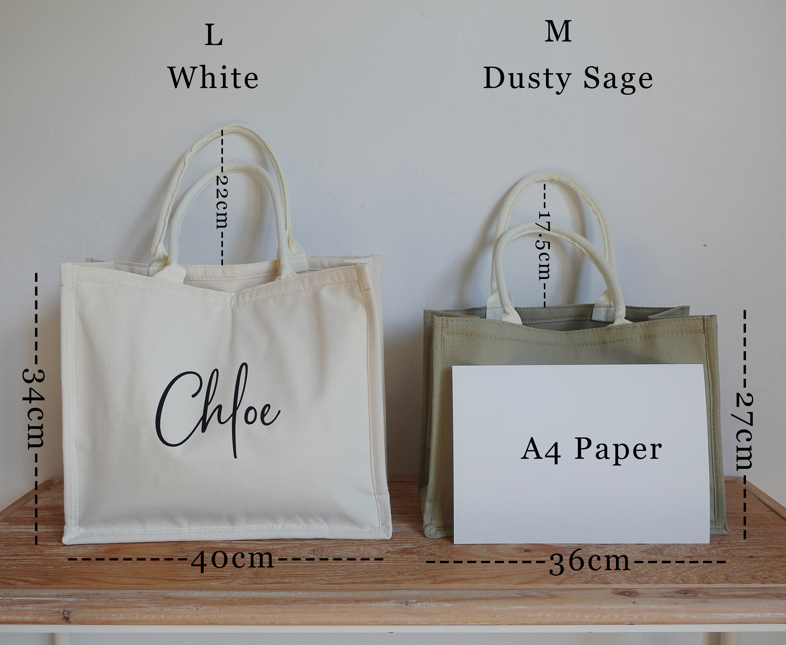 Personalised Tote Bag, A4 Bag, Canvas Bag