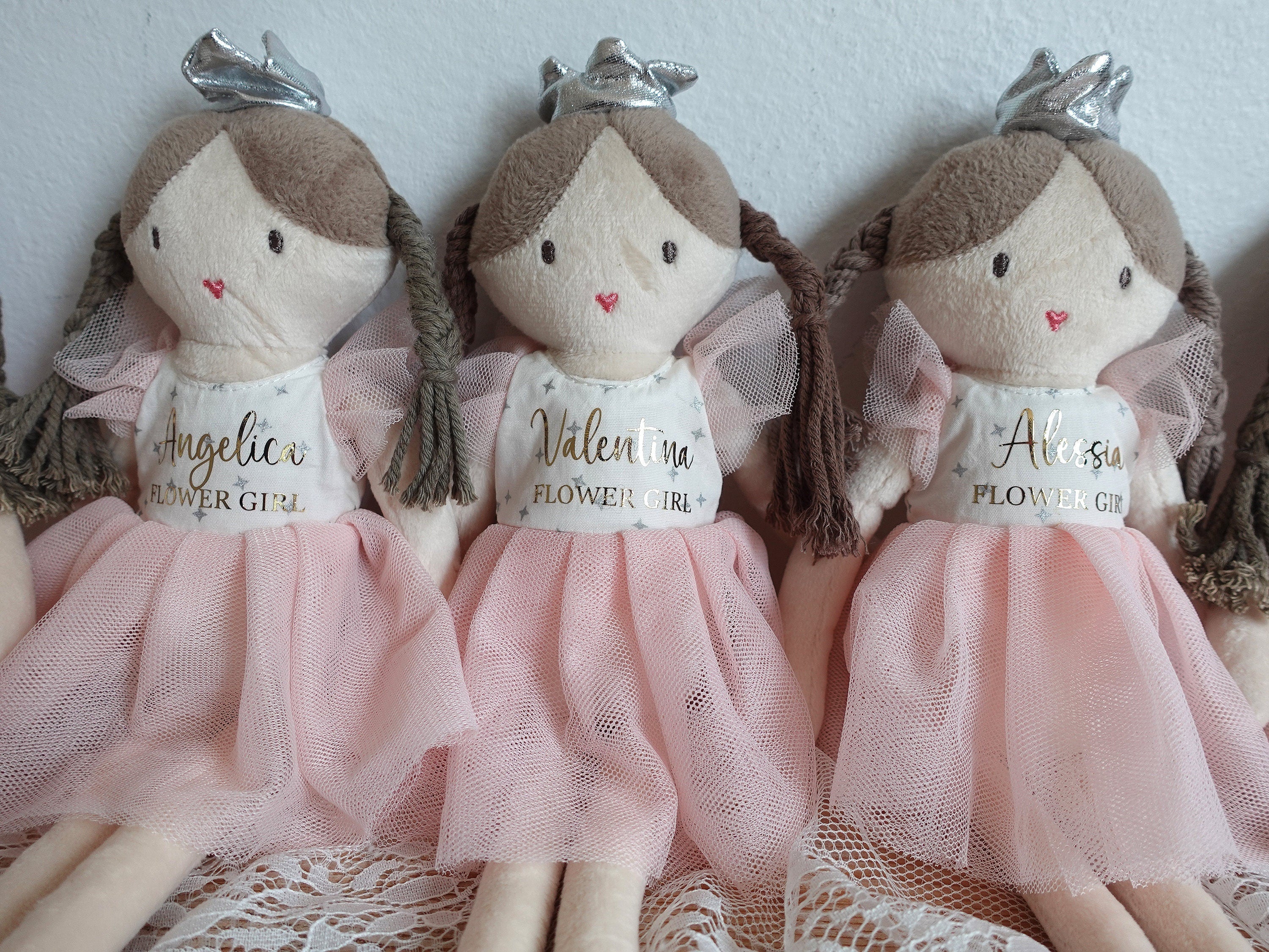 Personalised Flower Girl Proposal Doll, Girl's Name Gift