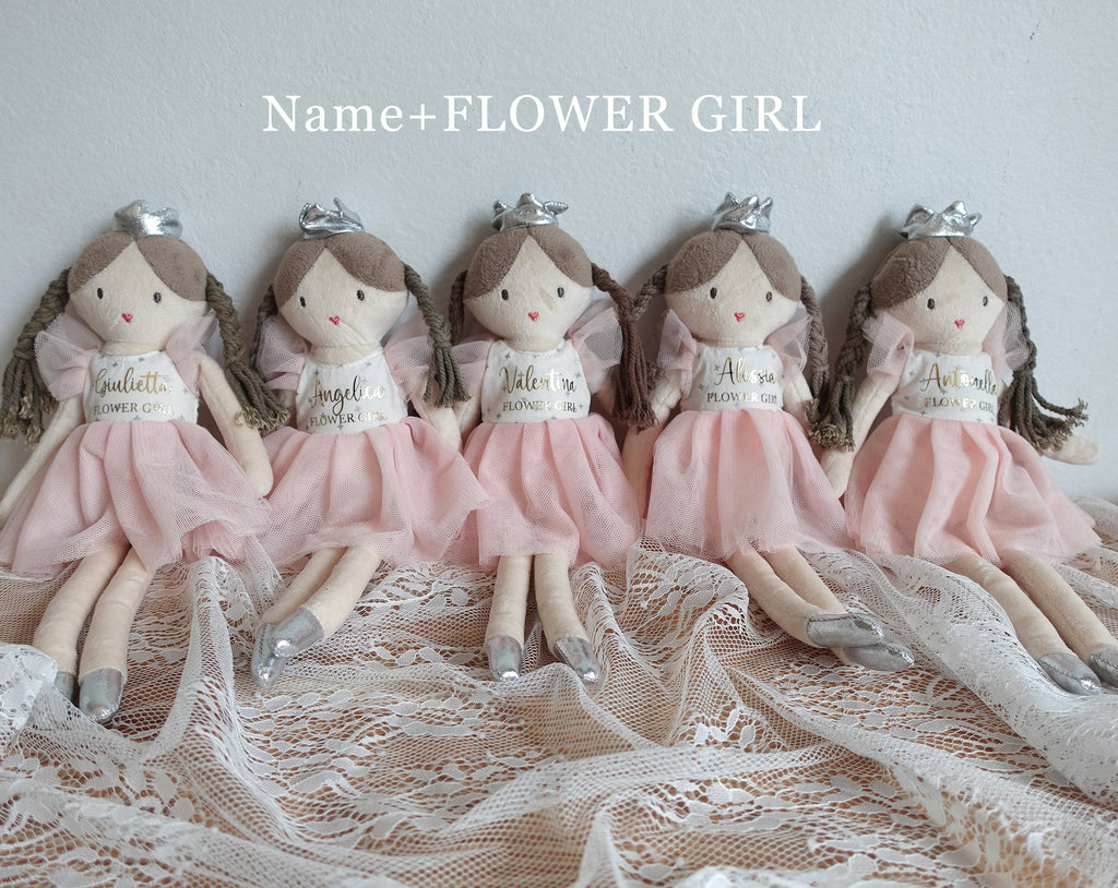 Personalised Flower Girl Proposal Doll, Girl's Name Gift