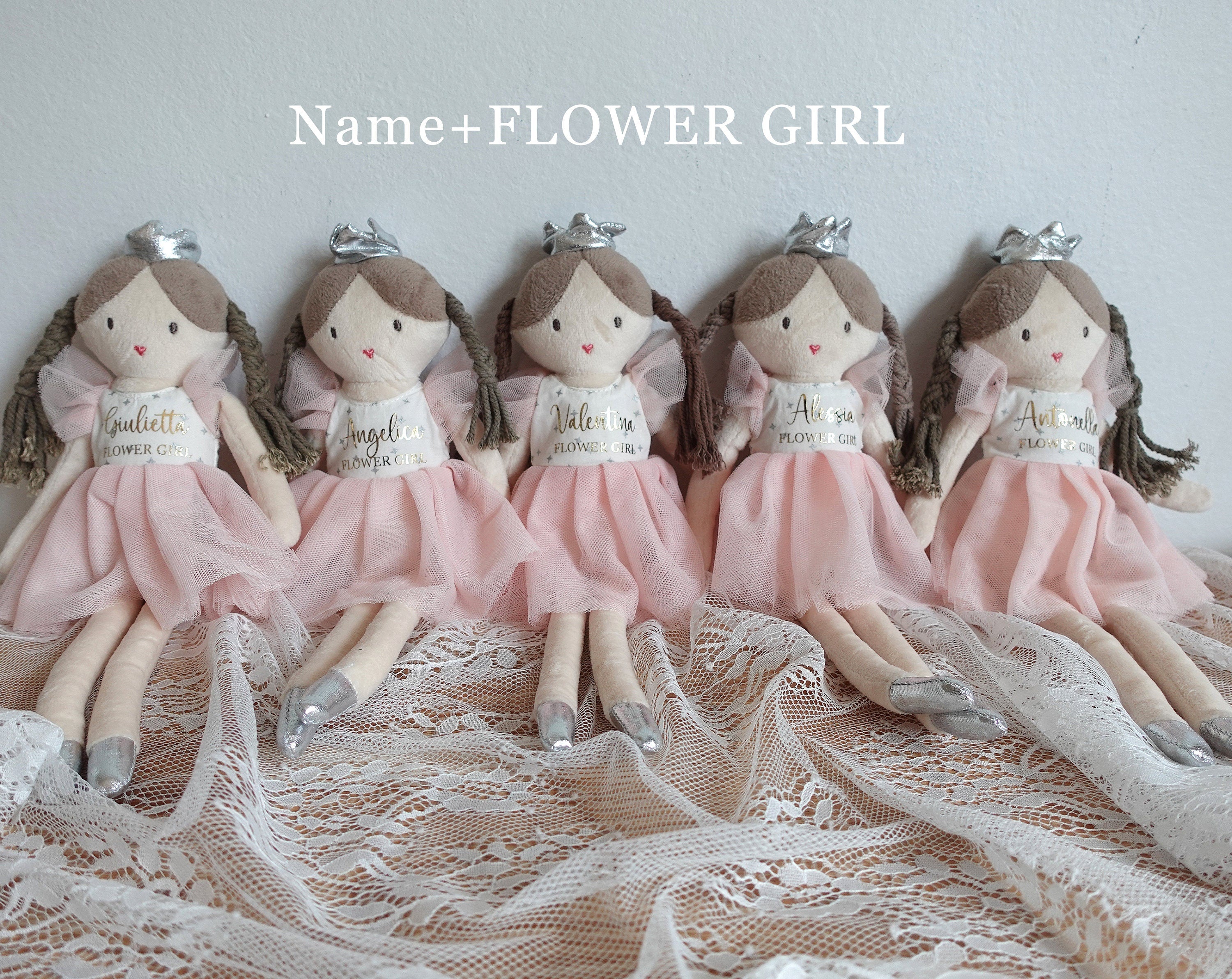Personalised Flower Girl Proposal Doll, Girl's Name Gift