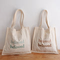 Embroidered “Beloved” Canvas Tote Bag