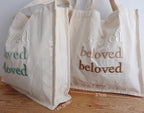 Embroidered “Beloved” Canvas Tote Bag