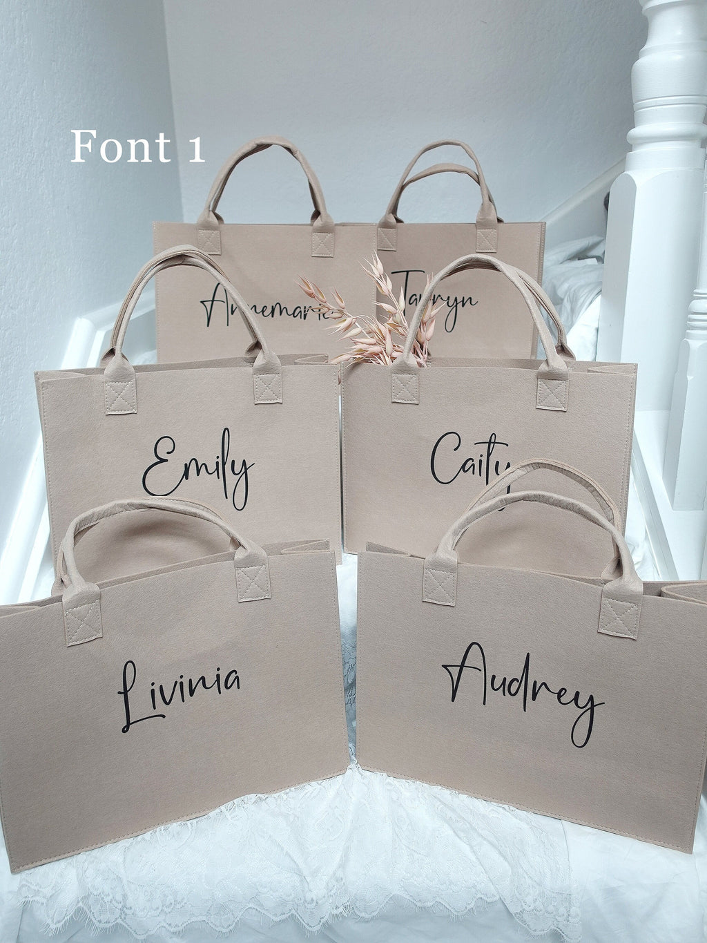Premium Felt Tote Bag，Personalized Bag