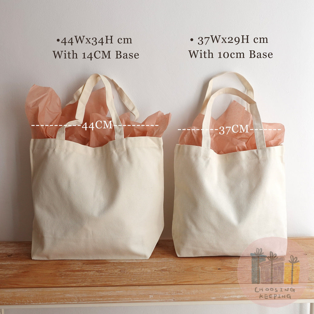 Plain  canvas tote bag with base