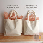 Plain  canvas tote bag with base