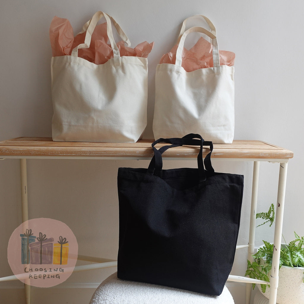 Plain  canvas tote bag with base