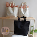 Plain  canvas tote bag with base