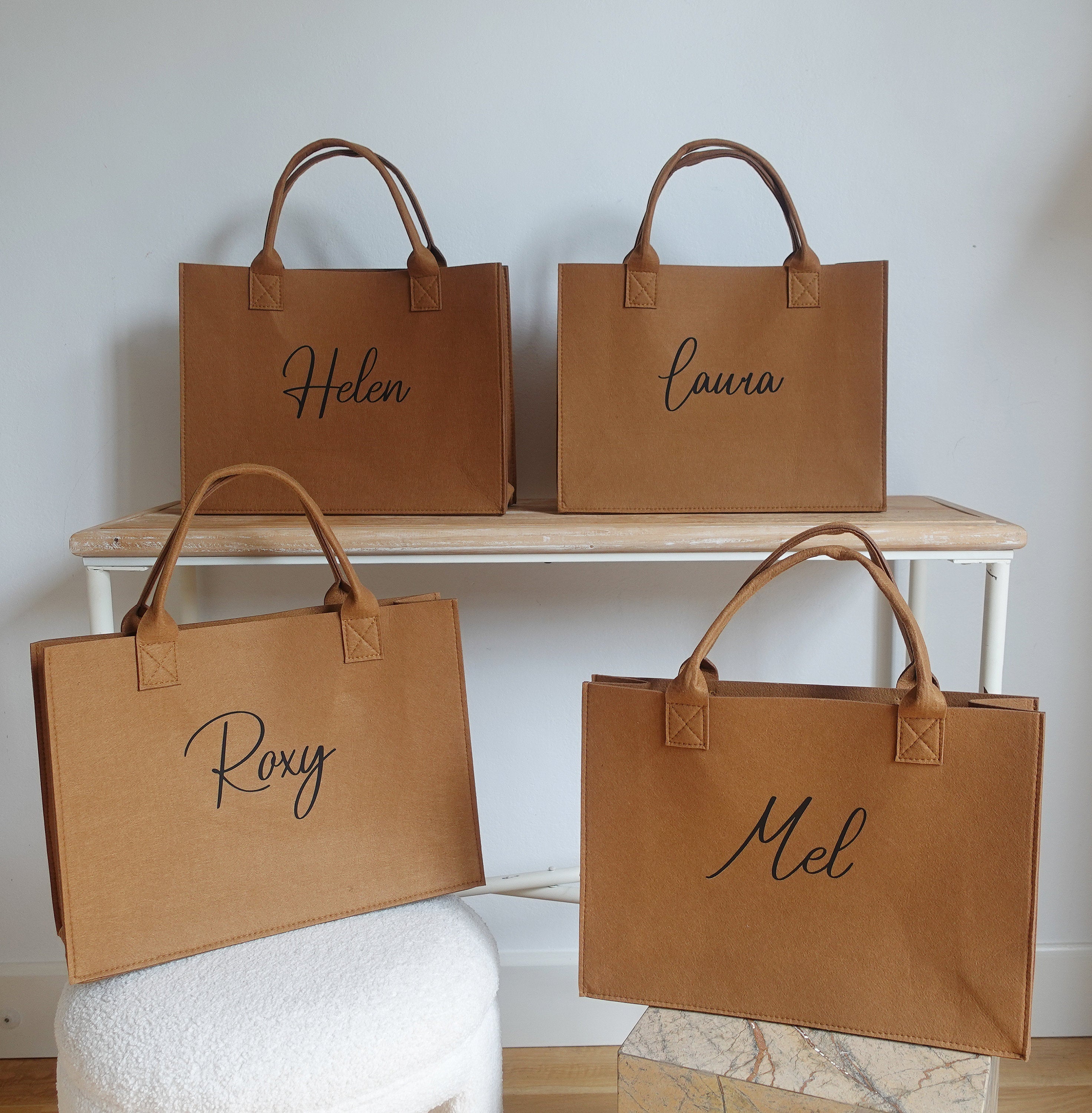 Premium Felt Tote Bag，Personalized Bag